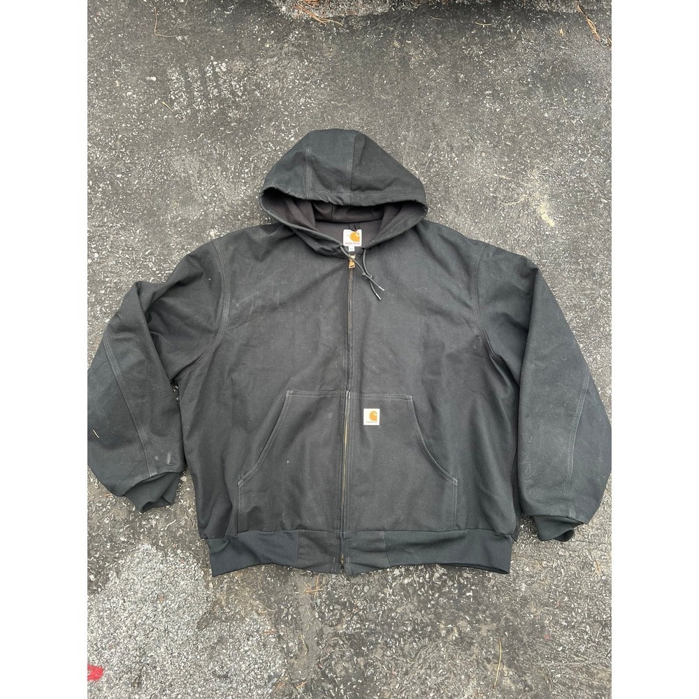 Carhartt J131 Black Thermal Lined Duck Active Jacket Mens 2XL‎ Made in USA